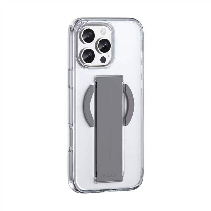 Asli Global iPhone 16 Pro Silicone MagSafe Gray Grip Case Titanium | Clear Asli Global iPhone 16 Pro Silicone MagSafe Gray Grip Case Titanium | Clear